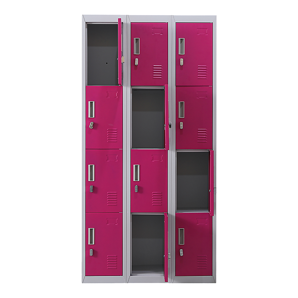 12-Door Locker for Office Gym Shed School Home Storage - Padlock-operated 4