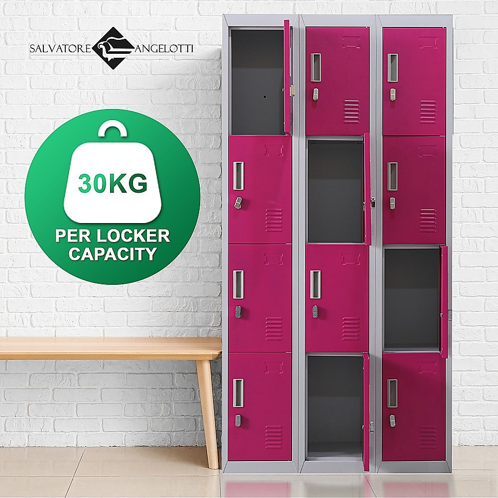 12-Door Locker for Office Gym Shed School Home Storage - Padlock-operated 9