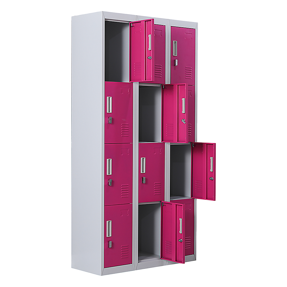 12-Door Locker for Office Gym Shed School Home Storage - Padlock-operated 10
