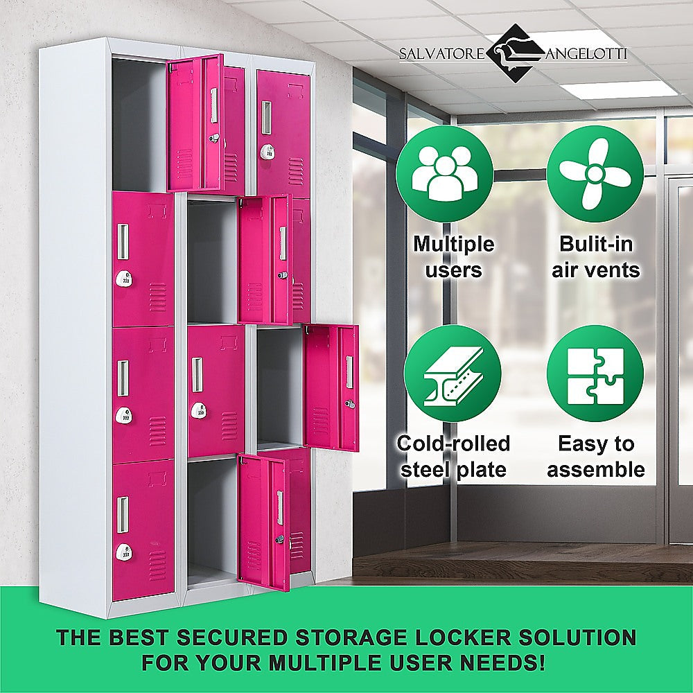12-Door Locker for Office Gym Shed School Home Storage - 3-Digit Combination Lock 4