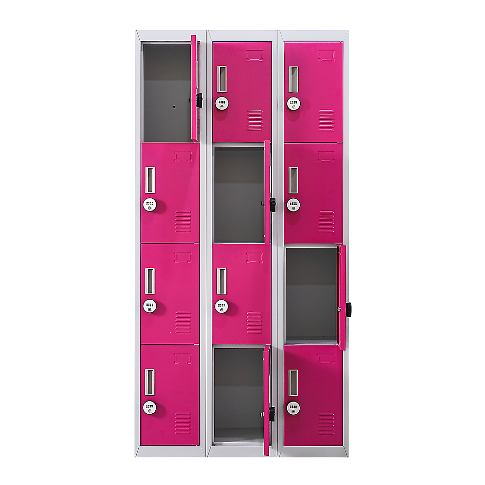 12-Door Locker for Office Gym Shed School Home Storage - 4-Digit Combination Lock 4