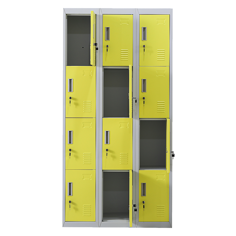 12-Door Locker for Office Gym Shed School Home Storage - Standard Lock with 2 Keys 4