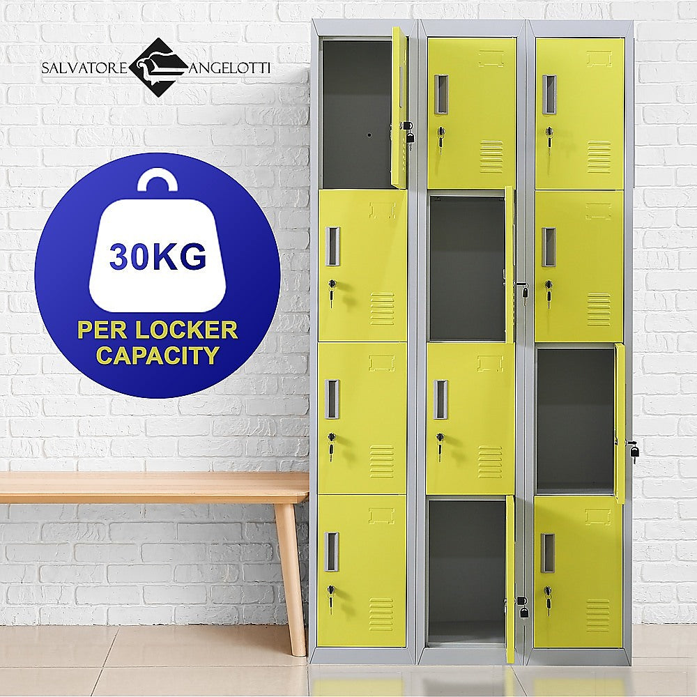 12-Door Locker for Office Gym Shed School Home Storage - Standard Lock with 2 Keys 10