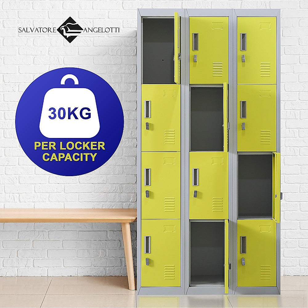 12-Door Locker for Office Gym Shed School Home Storage - Padlock-operated 7