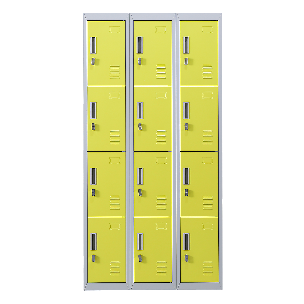 12-Door Locker for Office Gym Shed School Home Storage - Padlock-operated 4