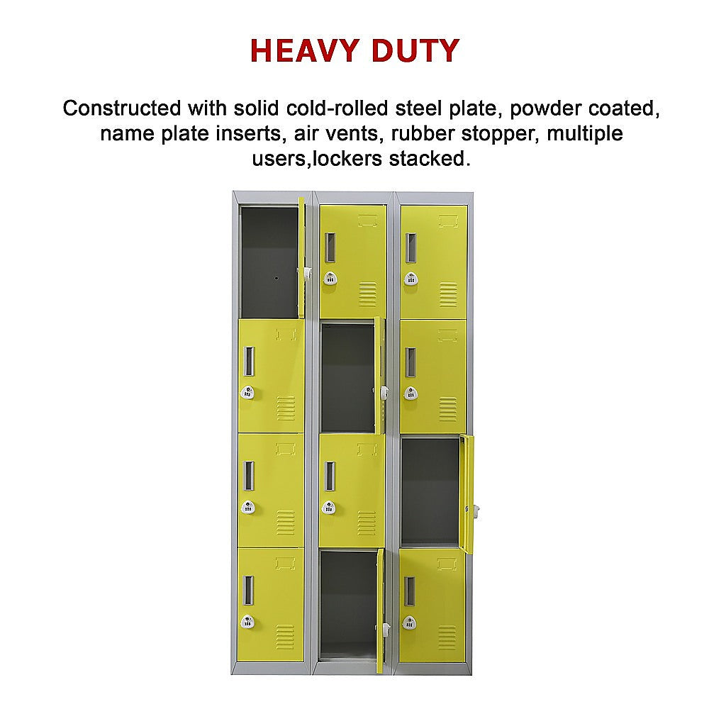 12-Door Locker for Office Gym Shed School Home Storage - 3-Digit Combination Lock 15