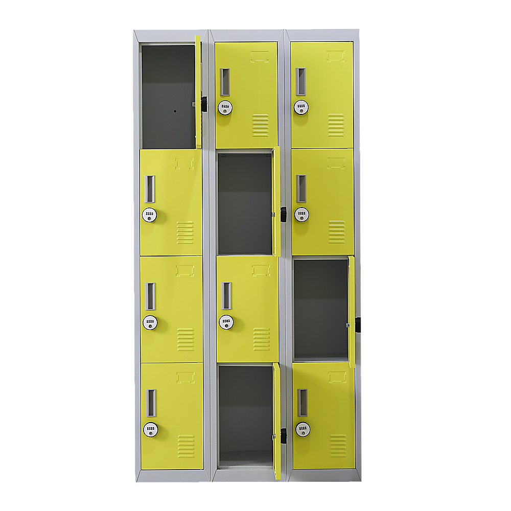 12-Door Locker for Office Gym Shed School Home Storage - 4-Digit Combination Lock 4