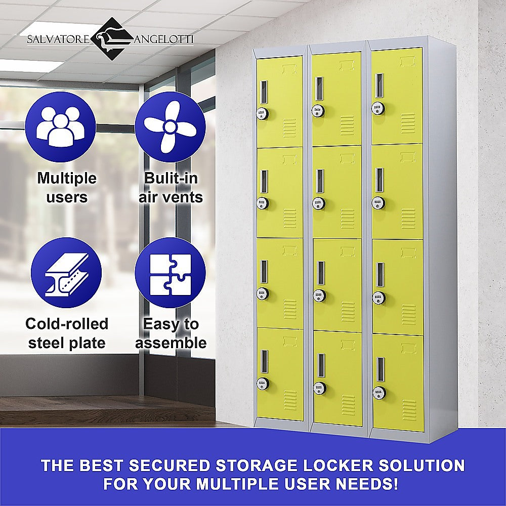12-Door Locker for Office Gym Shed School Home Storage - 4-Digit Combination Lock 5