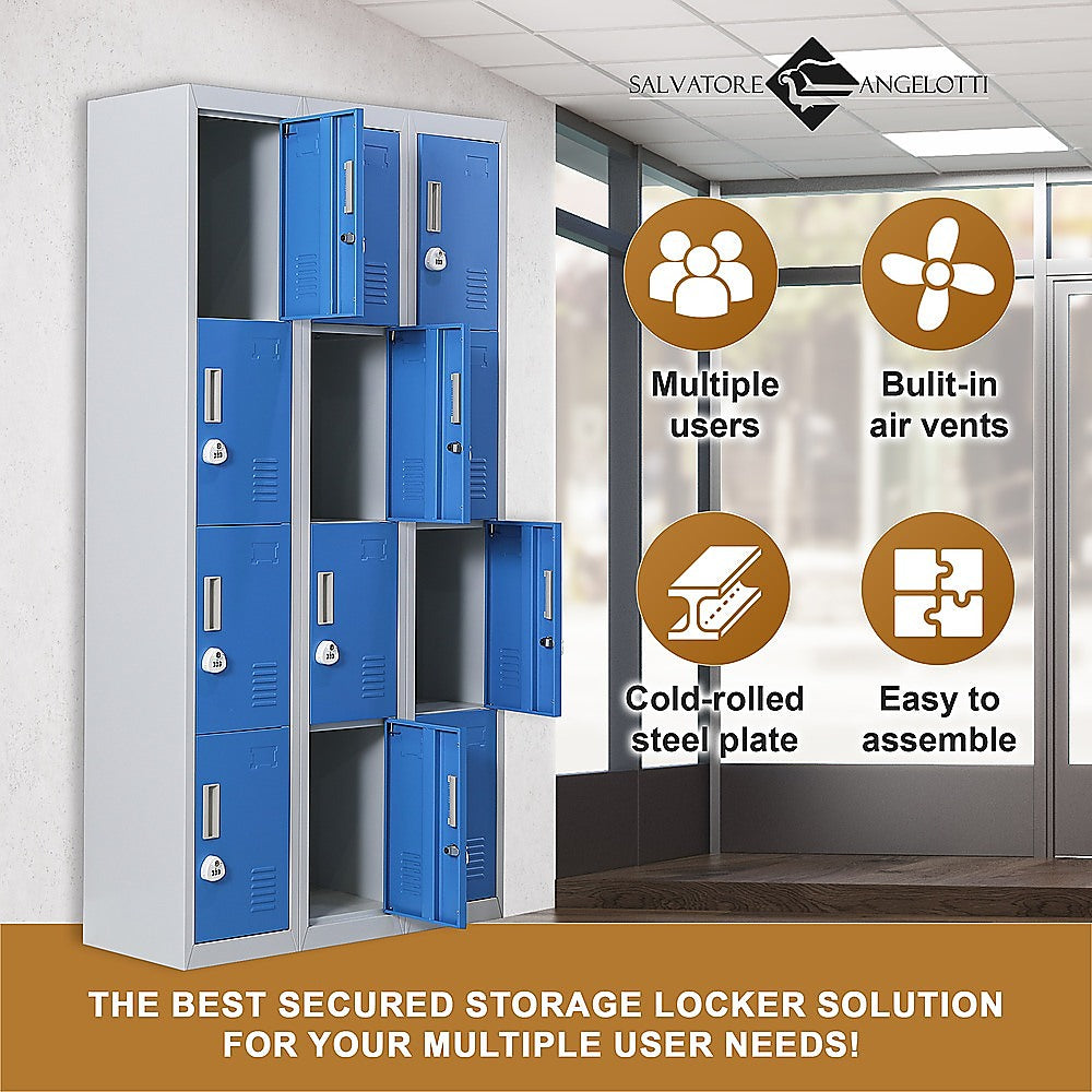 12-Door Locker for Office Gym Shed School Home Storage - 3-Digit Combination Lock 5