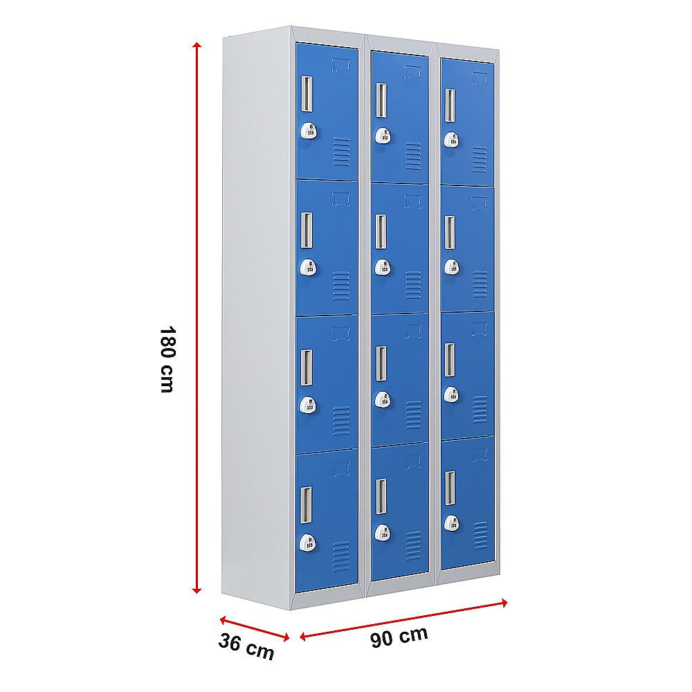 12-Door Locker for Office Gym Shed School Home Storage - 3-Digit Combination Lock 13
