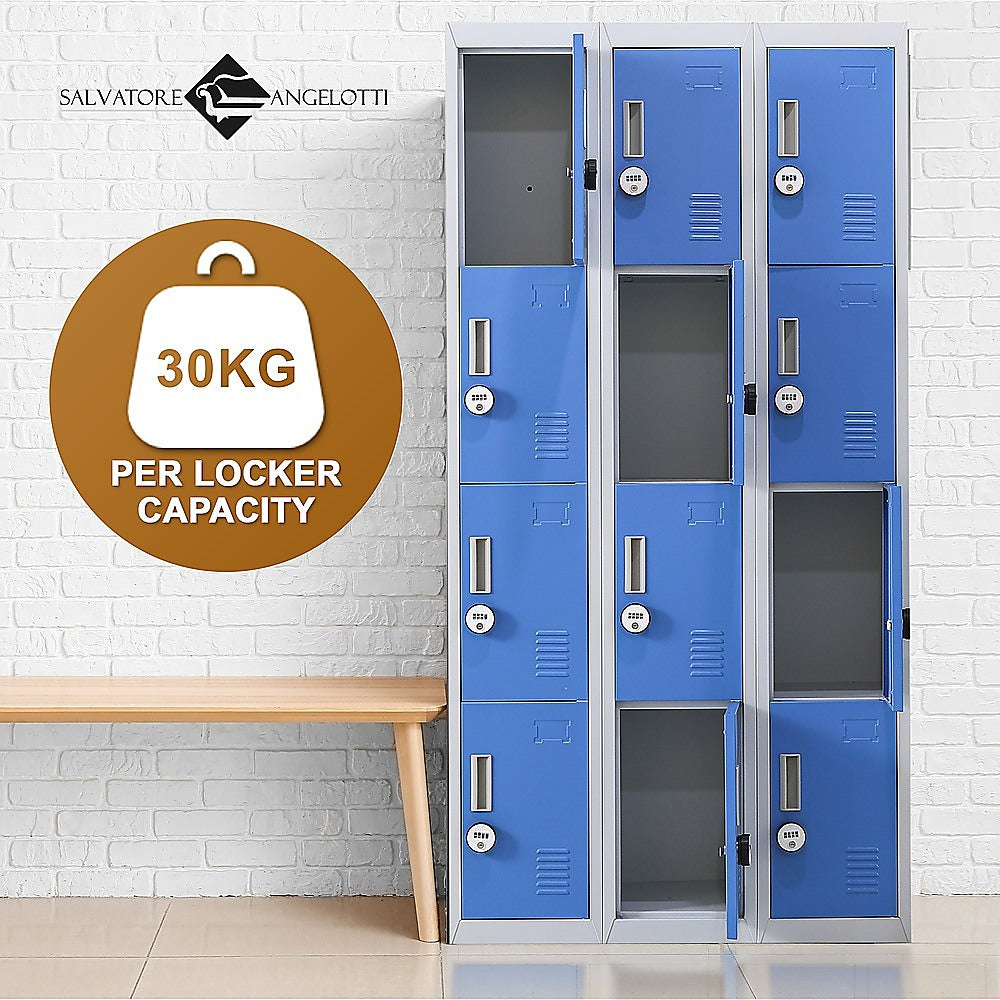 12-Door Locker for Office Gym Shed School Home Storage - 4-Digit Combination Lock 9