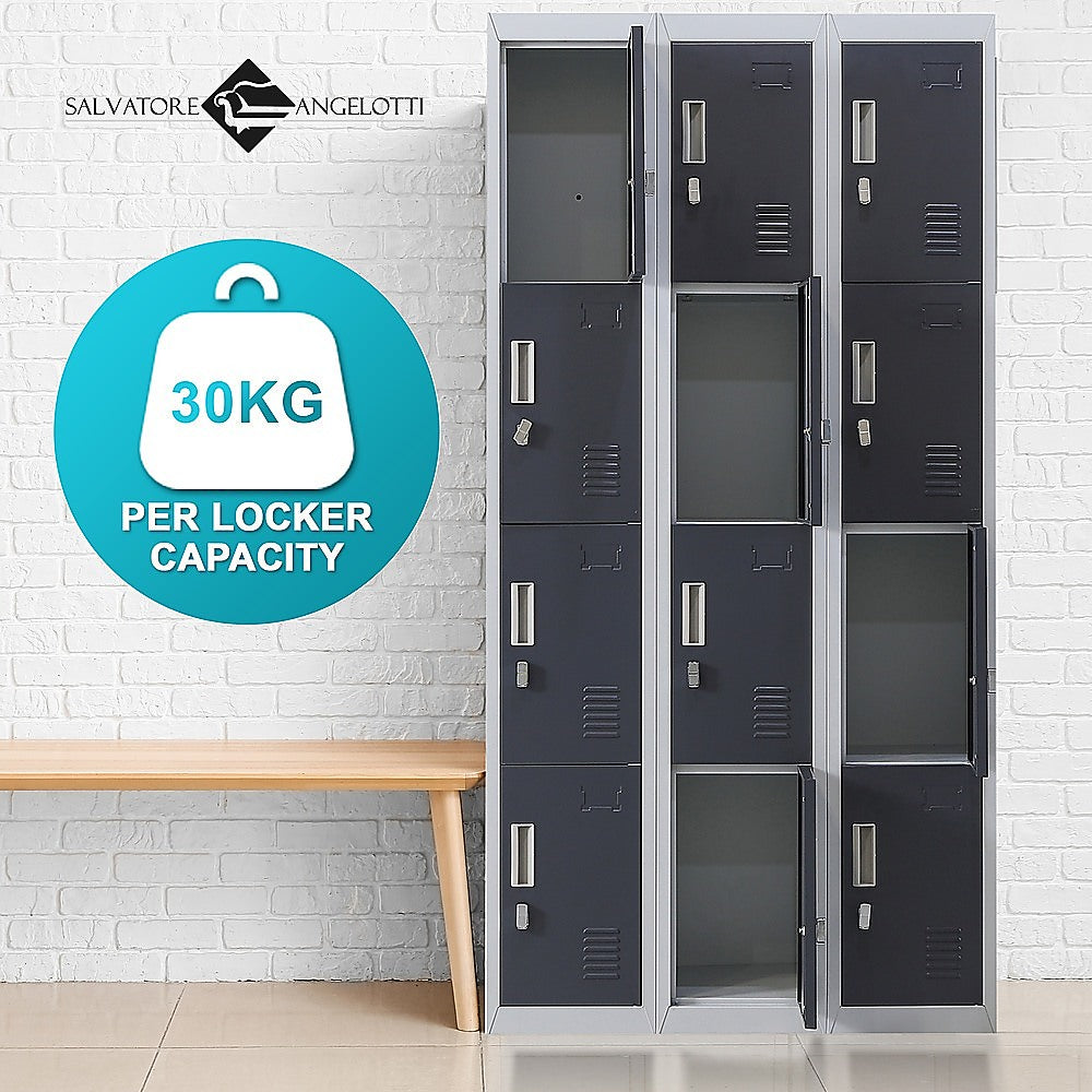12-Door Locker for Office Gym Shed School Home Storage - Padlock-operated 6