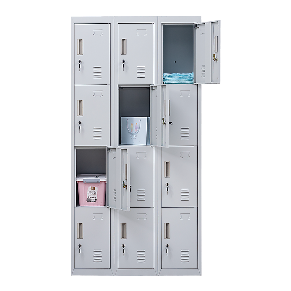 12-Door Locker for Office Gym Shed School Home Storage - Standard Lock with Keys 10