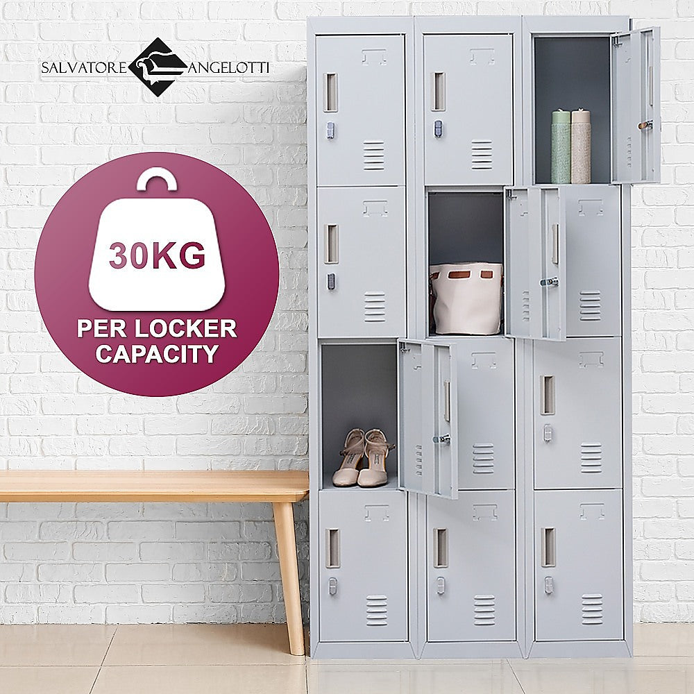 12-Door Locker for Office Gym Shed School Home Storage - Padlock-operated 5