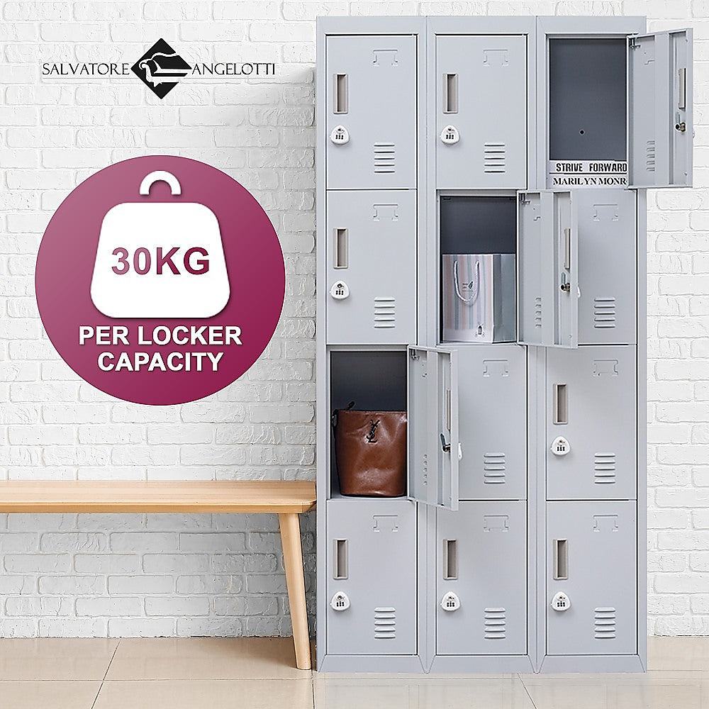 12-Door Locker for Office Gym Shed School Home Storage - 3-Digit Combination Lock 3