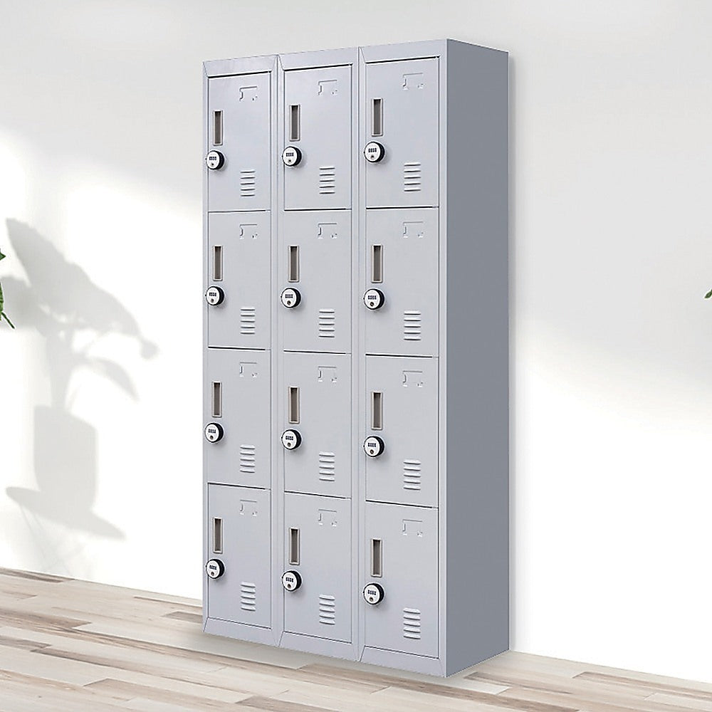 12-Door Locker for Office Gym Shed School Home Storage - 4-Digit Combination Lock 8