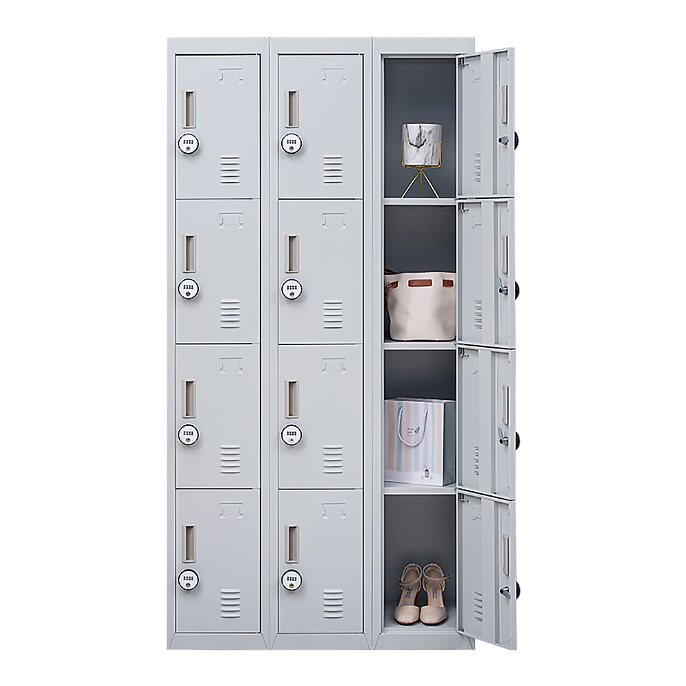 12-Door Locker for Office Gym Shed School Home Storage - 4-Digit Combination Lock 6