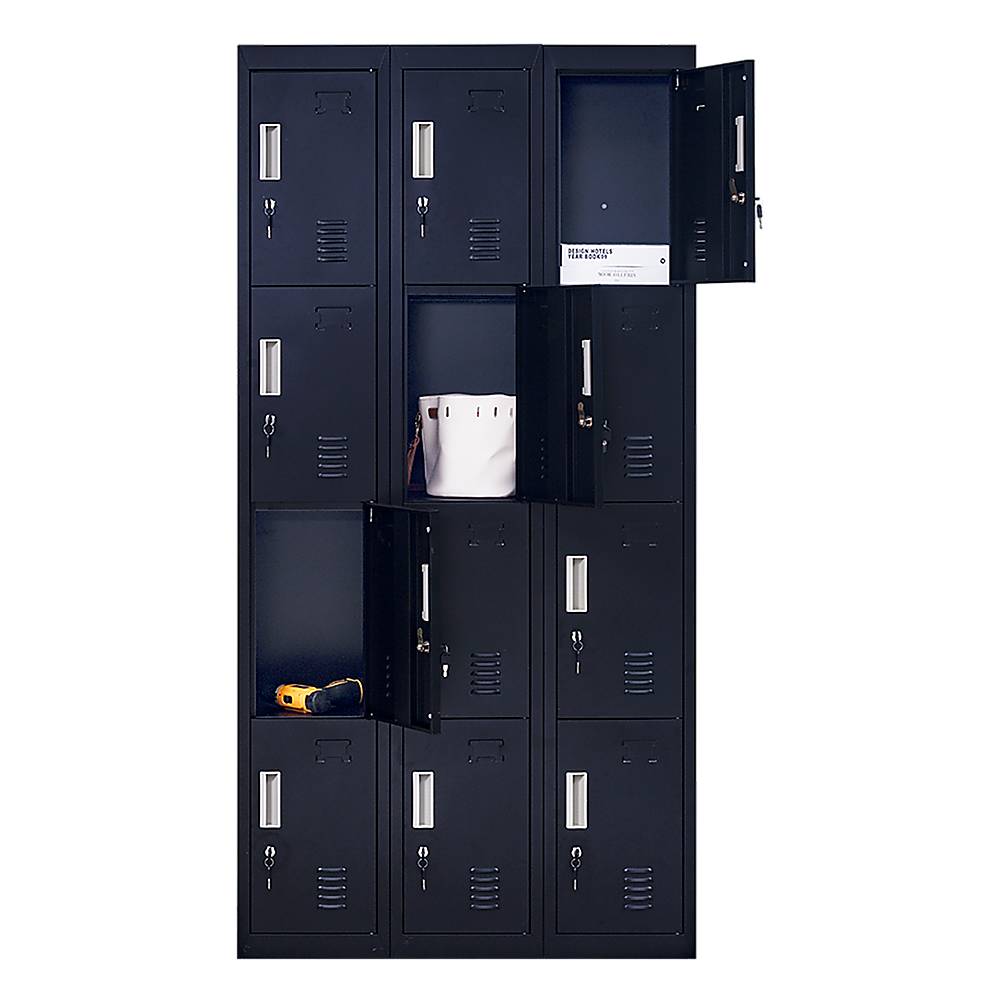 12-Door Locker for Office Gym Shed School Home Storage - Standard Lock with Keys 4