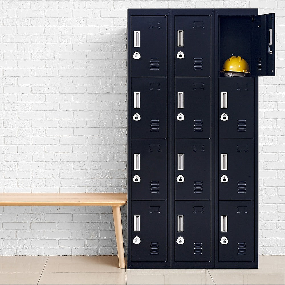 12-Door Locker for Office Gym Shed School Home Storage - 3-Digit Combination Lock 9