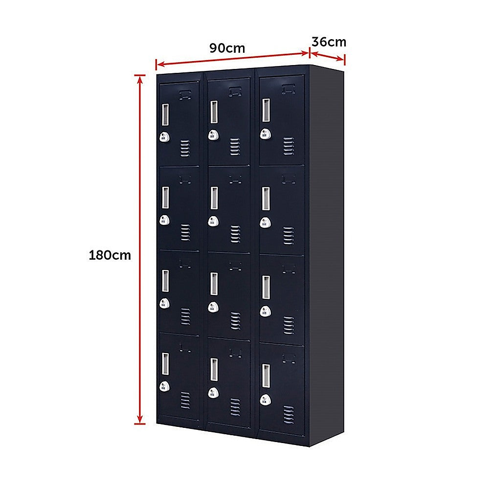 12-Door Locker for Office Gym Shed School Home Storage - 3-Digit Combination Lock 11
