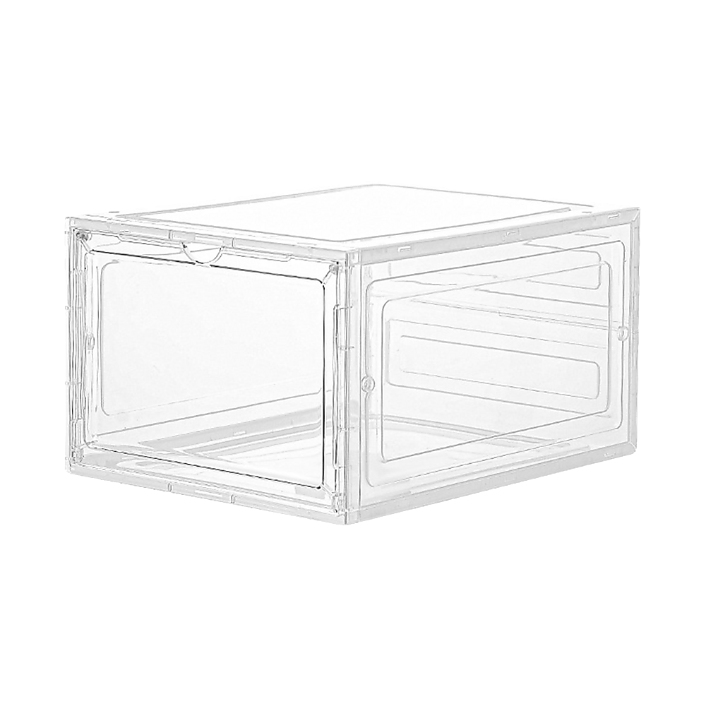 Sneaker Display Case Shoe Storage Organizer Box Stackable Plastic Clear Magnetic