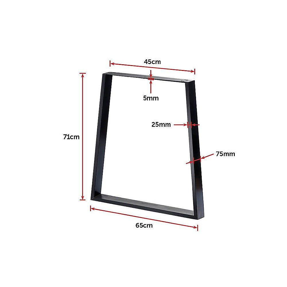 Trapezium Shaped Table Bench Desk Legs Retro Industrial Design Fully Welded 9