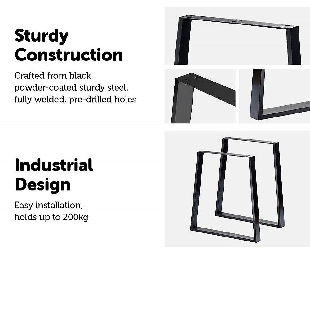 Trapezium Shaped Table Bench Desk Legs Retro Industrial Design Fully Welded 4