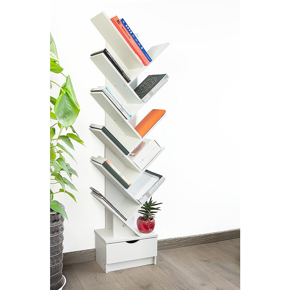 Tree Bookshelf Bookcase Book Organizer 12-Tier Multipurpose Shelf Display Racks 5