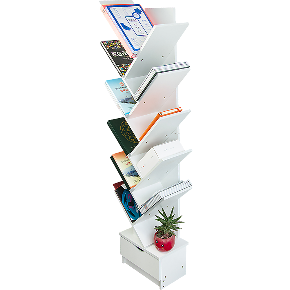 Tree Bookshelf Bookcase Book Organizer 12-Tier Multipurpose Shelf Display Racks 9