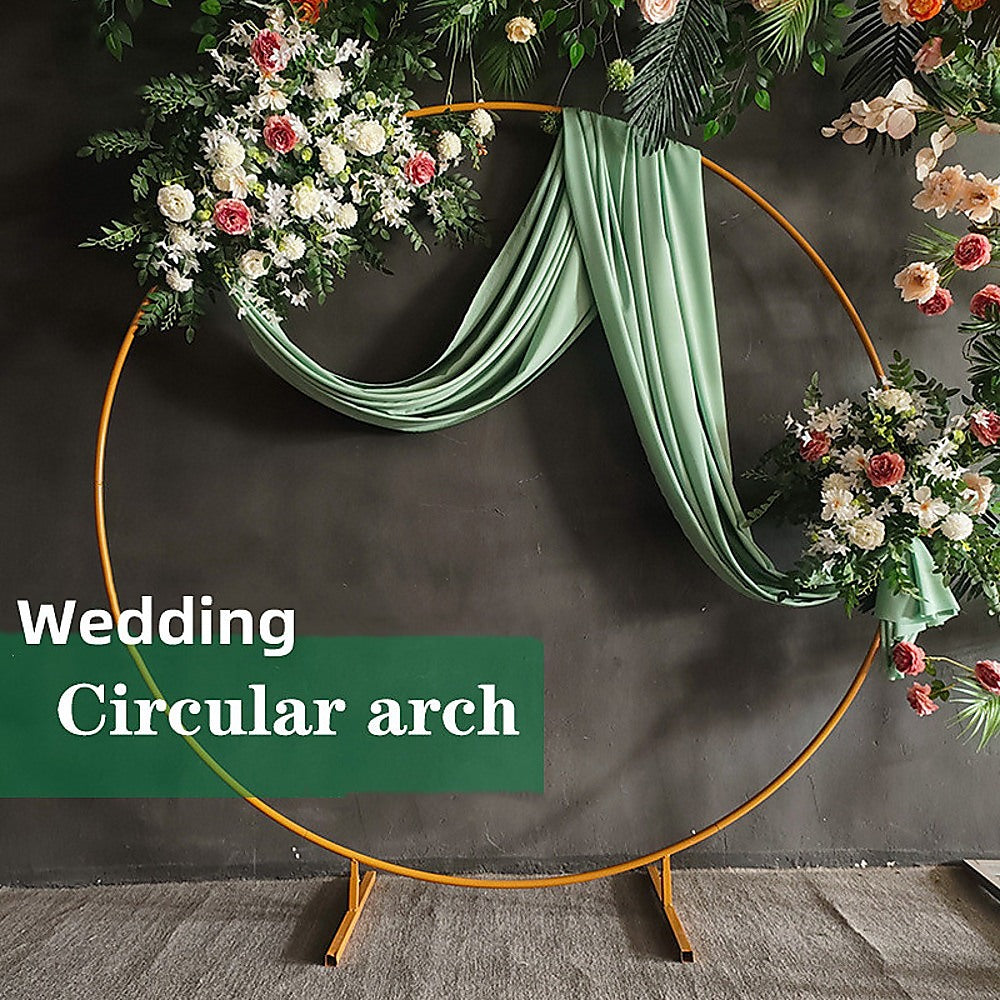 3M Gold Wedding Hoop Round Circle Arch Backdrop Flower Display Stand Frame Background 3