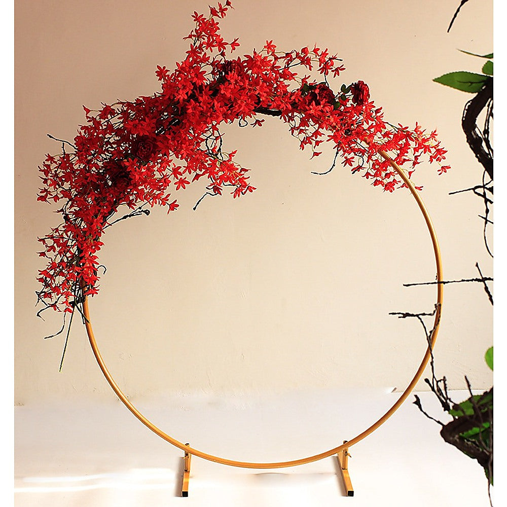 3M Gold Wedding Hoop Round Circle Arch Backdrop Flower Display Stand Frame Background 5