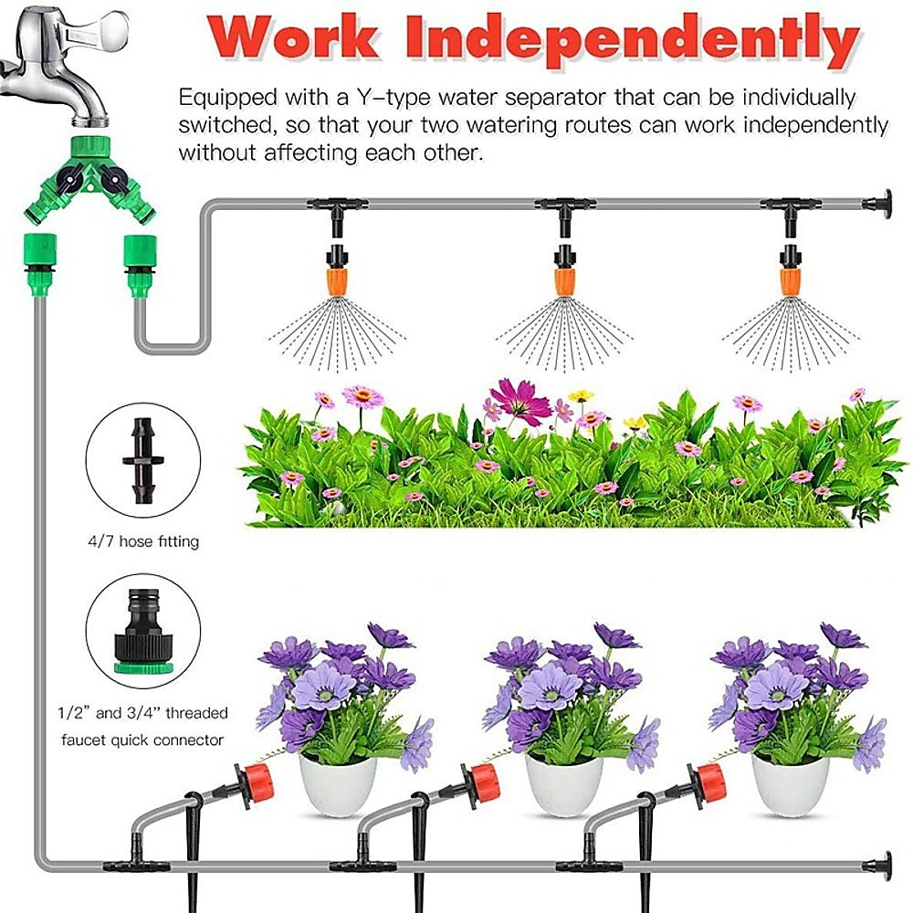 Drip Irrigation System Plant Self Garden Watering Hose Spray Kit 5