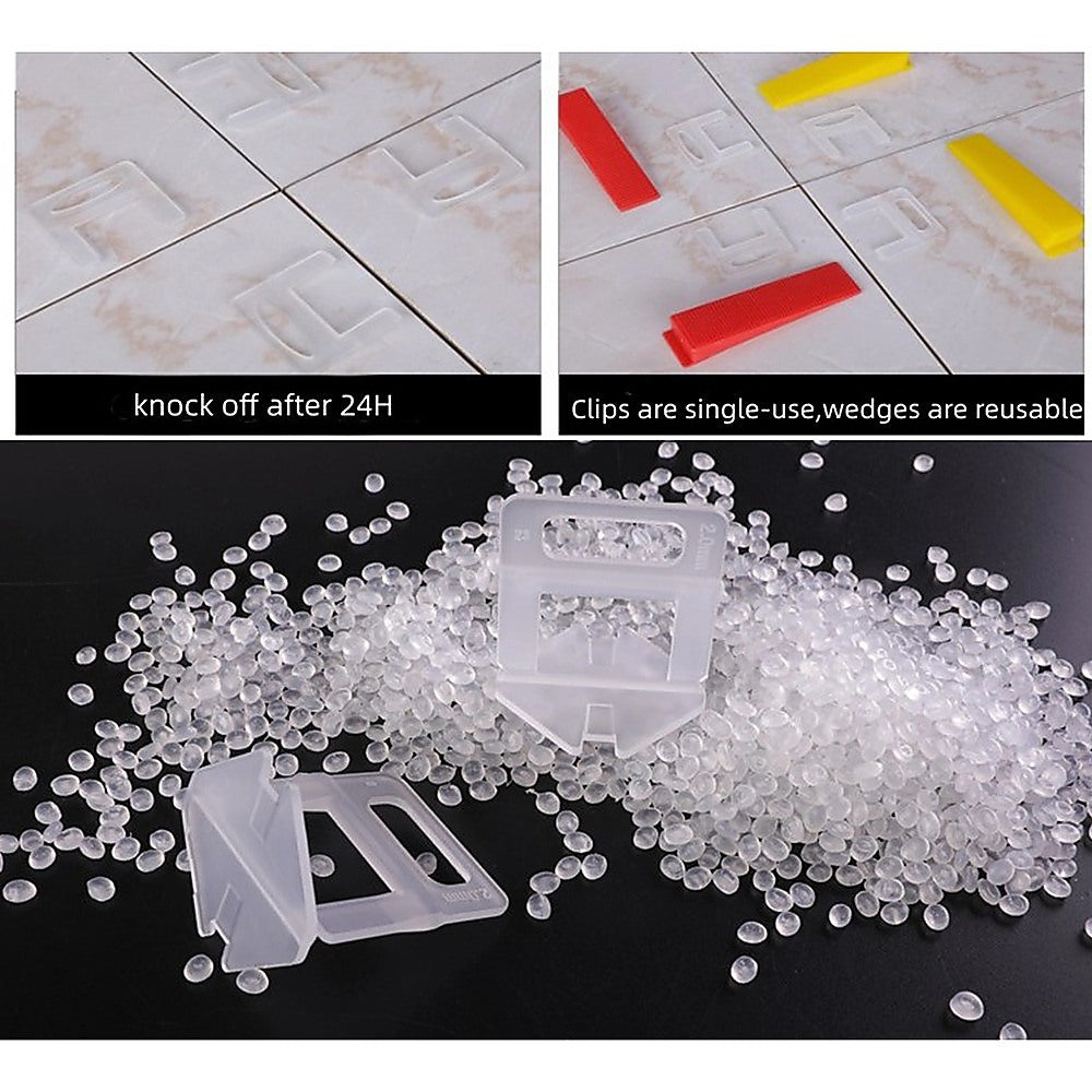 1000x Tile Leveling System Clips Levelling Spacer Tiling Tool Floor Wall 5