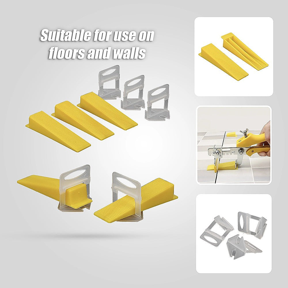 1000x Tile Leveling System Clips Levelling Spacer Tiling Tool Floor Wall 8