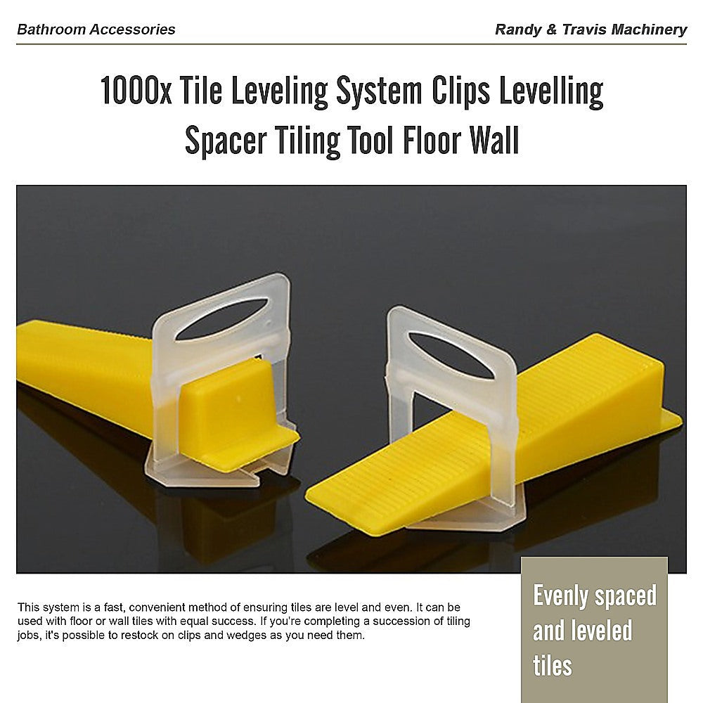 1000x Tile Leveling System Clips Levelling Spacer Tiling Tool Floor Wall 10