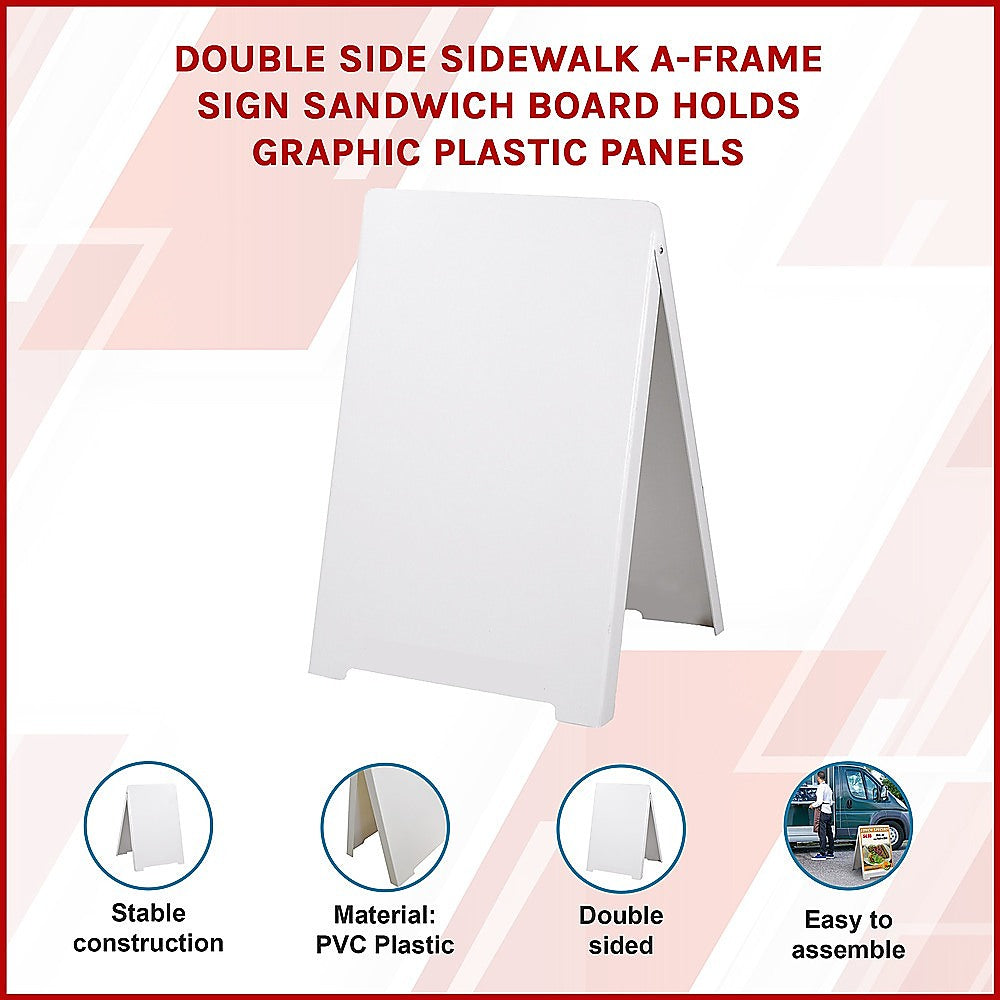 Double Side Sidewalk A-frame Sign Sandwich Board holds Graphic Plastic Panels 3