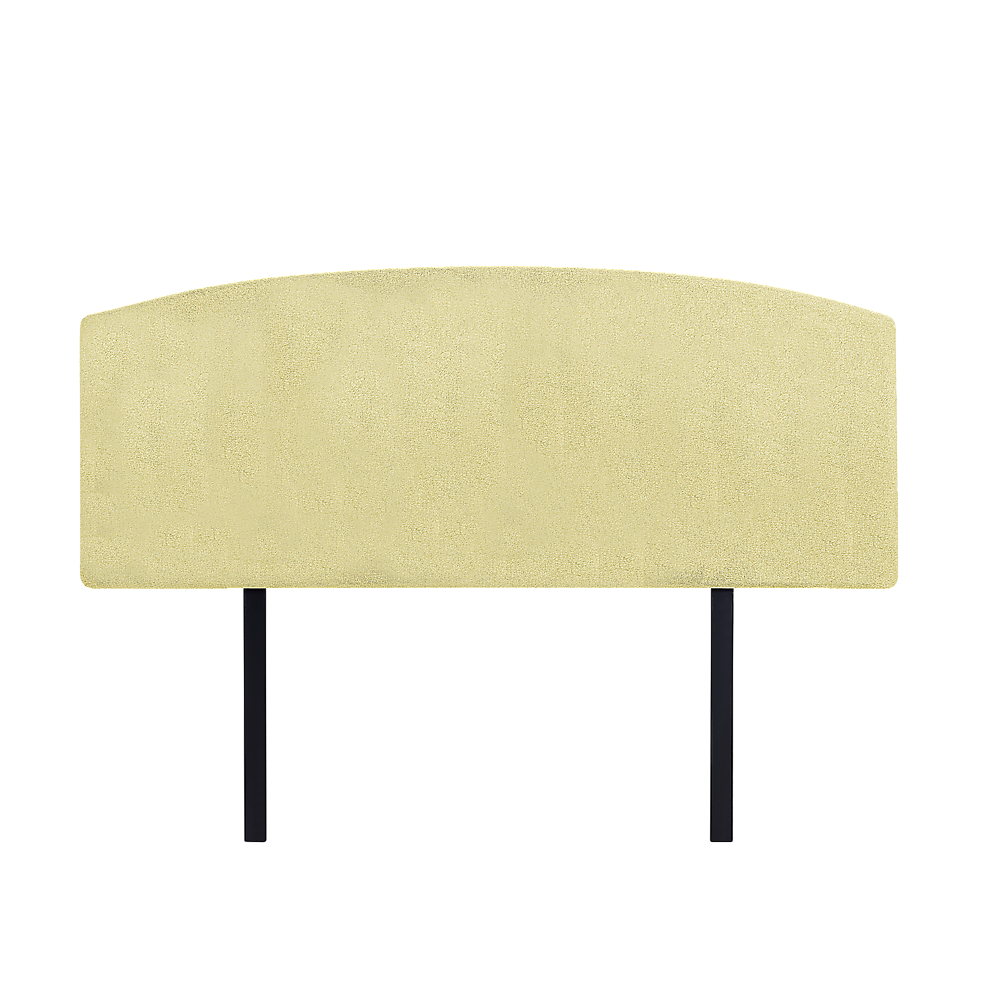 Linen Fabric Double Bed Curved Headboard Bedhead - Sulfur Yellow 3