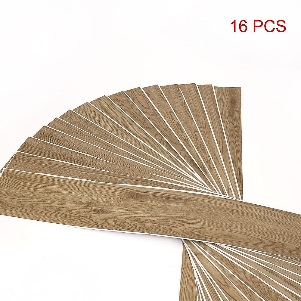 Vinyl Floor Tiles Self Adhesive Flooring Elm Wood Grain 16 Pack 2.3SQM 5