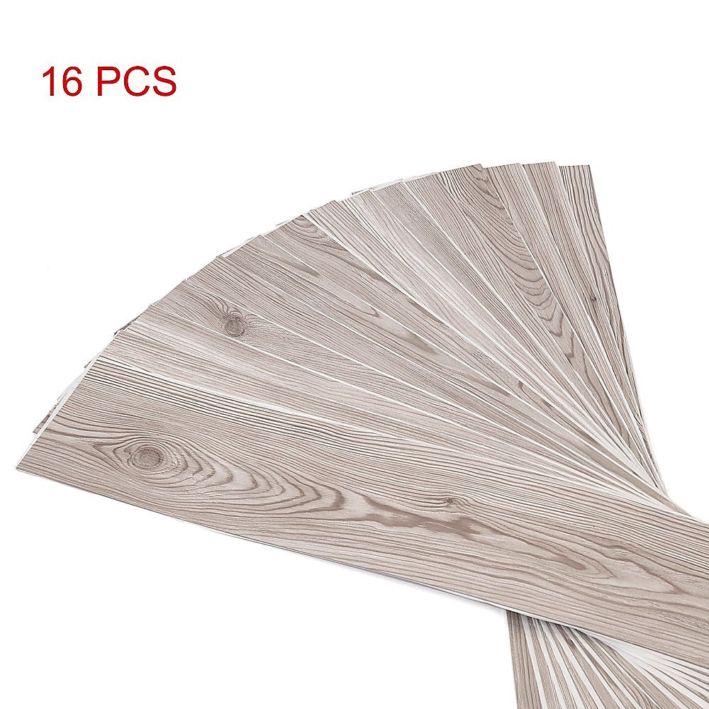 Vinyl Floor Tiles Self Adhesive Flooring Water Dyed Walnut Black Wood Grain 16 Pack 2.3SQM 4