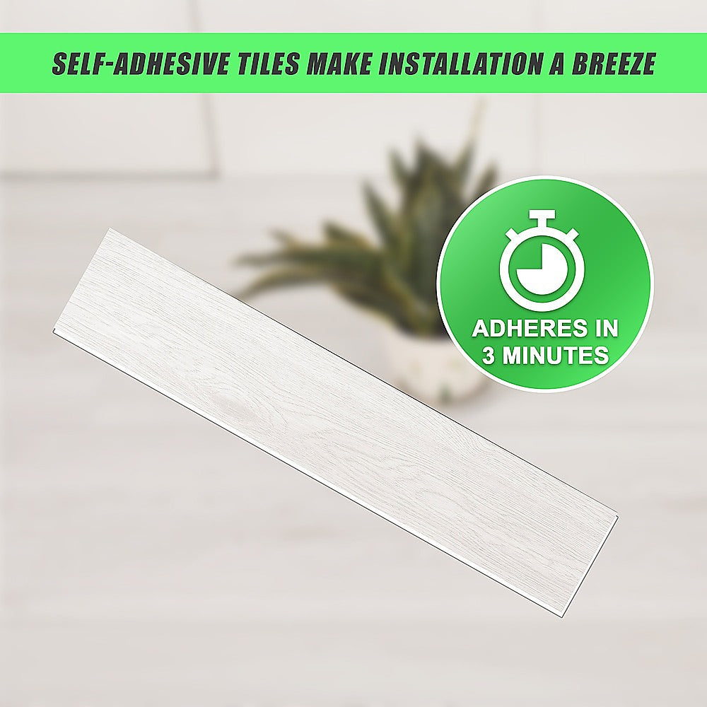 Vinyl Floor Tiles Self Adhesive Flooring Ramin Wood Grain 16 Pack 2.3SQM 10