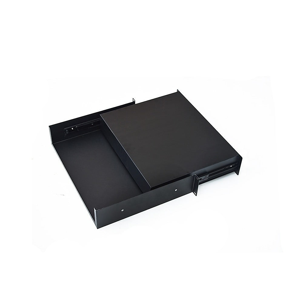 19" Rack Mount 2U Locking Drawer Pro Audio DJ Server Rack Lock Storage Cabinet 3