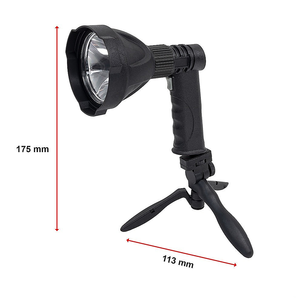10W Handheld Spot Light Rechargeable LED Spotlight Hunting Shooting 12V 9