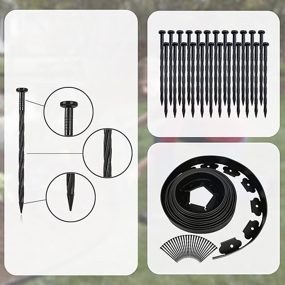 Landscape No Dig Lawn Garden Edging Kit 10m Flexible Durable Border Paver 9
