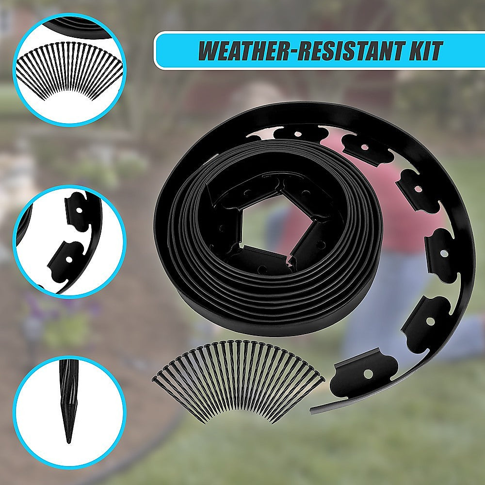 Landscape No Dig Lawn Garden Edging Kit 10m Flexible Durable Border Paver 10