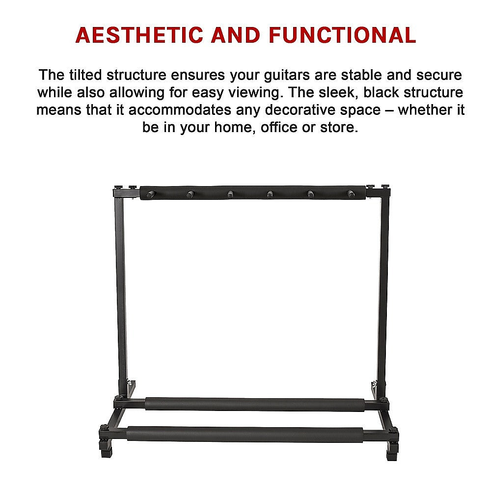 Guitar Stand 5 Holder Guitar Folding Stand Rack Band Stage Bass Acoustic Guitar 4