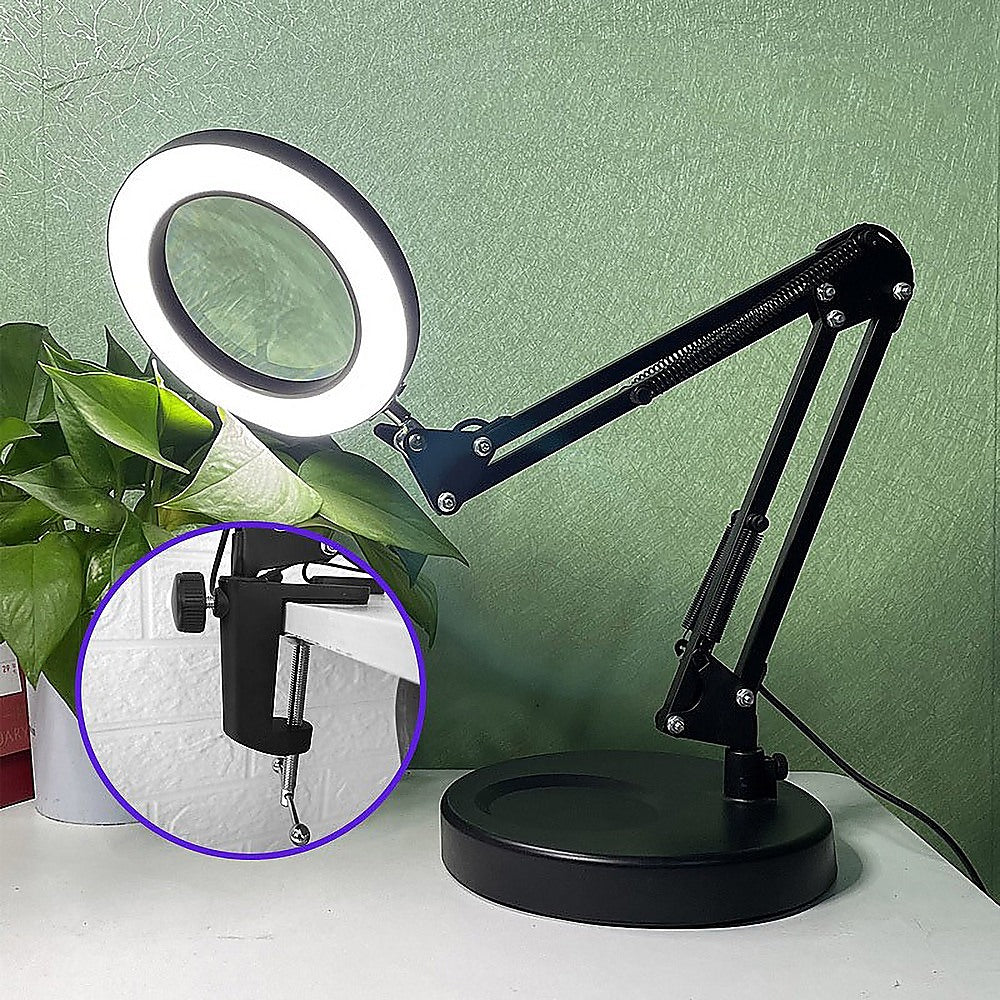 10X Magnifying Glass Desk Light Magnifier LED Lamp Reading Lamp With Base 8