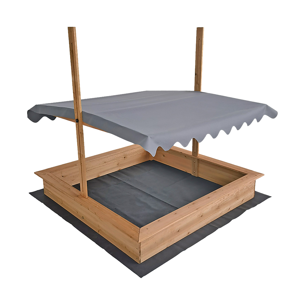 Kids Wooden Toy Sandpit with Adjustable Canopy 5