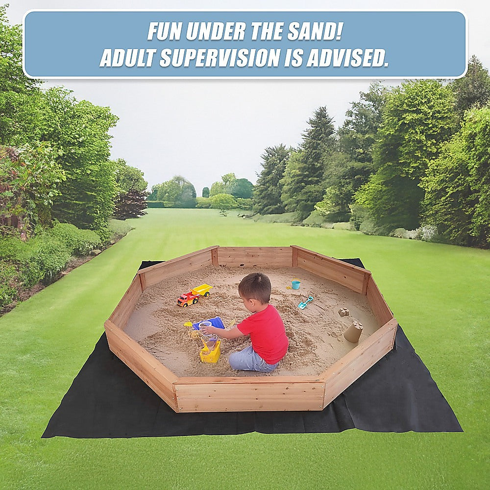 Kids Sand Pit Large Octagonal Wooden Sandpit 9