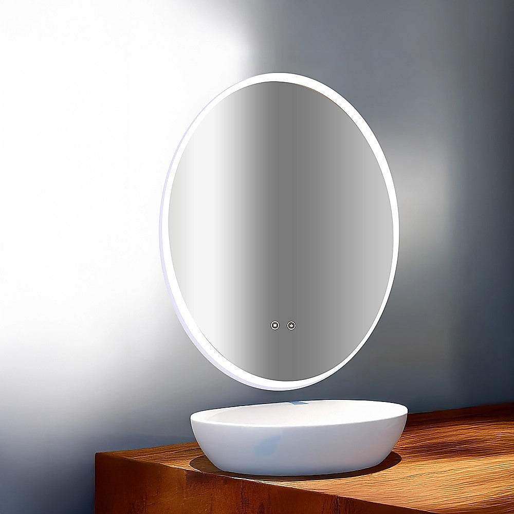 Oval Mirror LED Anti-Fog Illuminated Bathroom Living Room 5