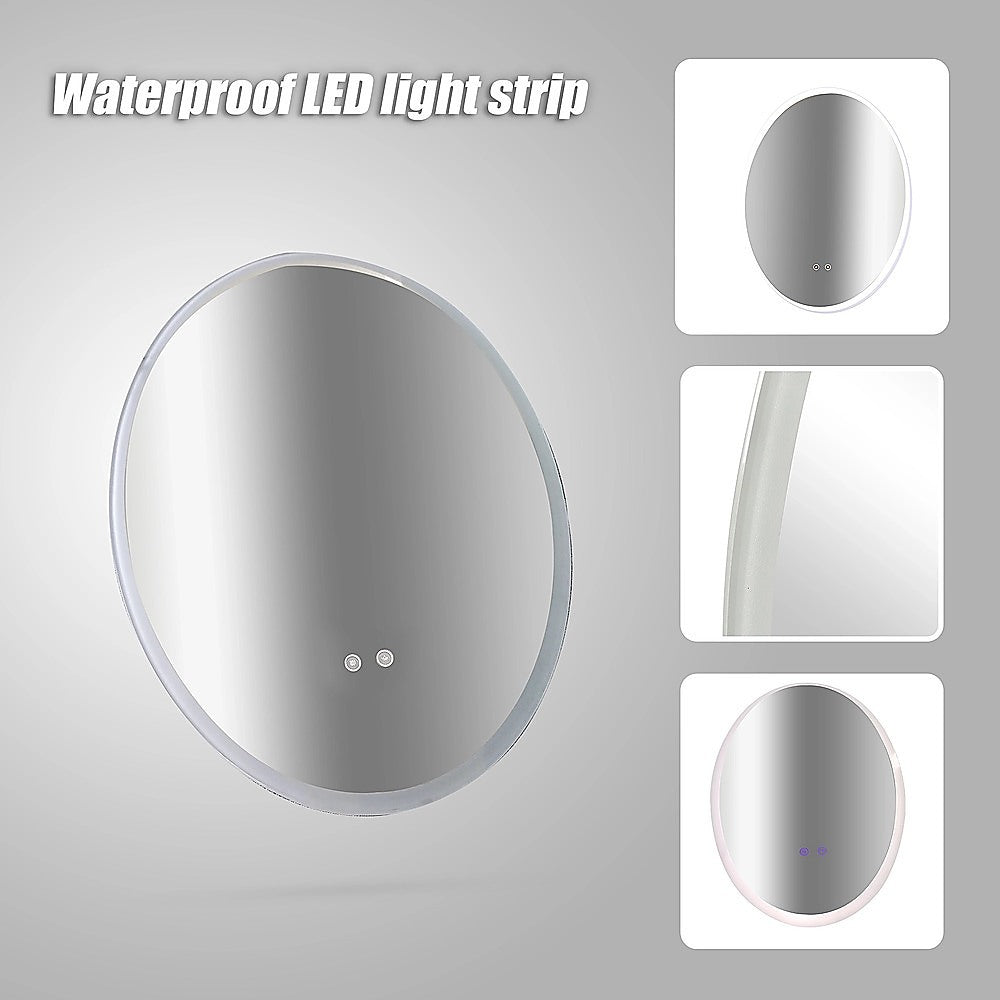 Oval Mirror LED Anti-Fog Illuminated Bathroom Living Room 8